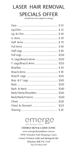 Permanent Hair Reduction Emerge Skin Laser Clinic